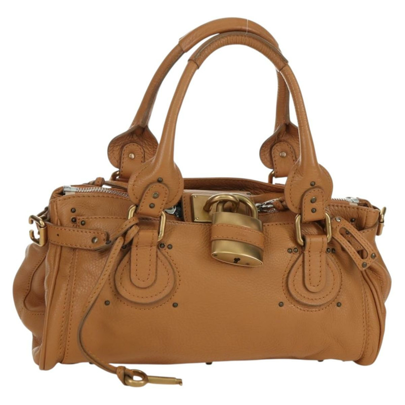 【日本直送】Chloe Paddington 手提包,棕色、金色、銀色皮革,正品 am11221SAM-0