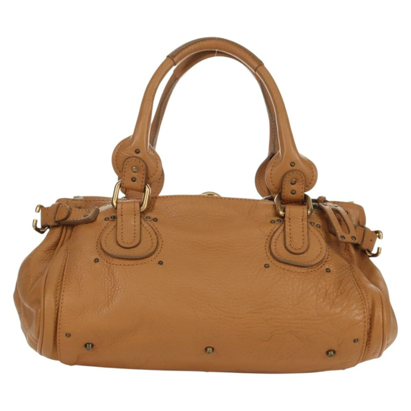 【日本直送】Chloe Paddington 手提包,棕色、金色、銀色皮革,正品 am11221SAM-1