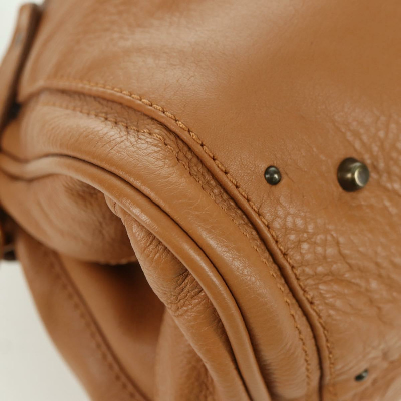 【日本直送】Chloe Paddington 手提包,棕色、金色、銀色皮革,正品 am11221SAM-7