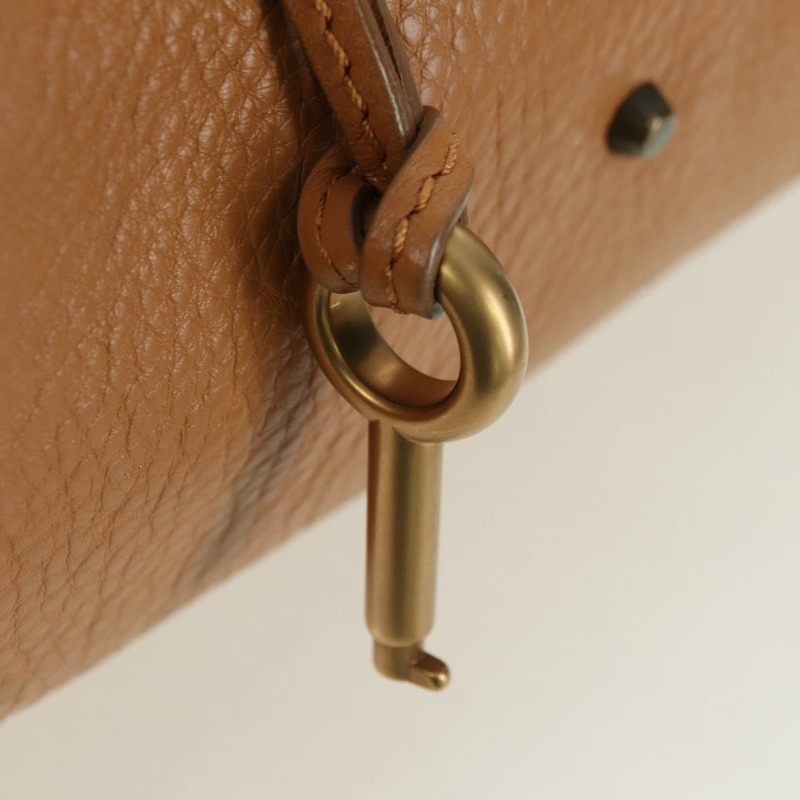 【日本直送】Chloe Paddington 手提包,棕色、金色、銀色皮革,正品 am11221SAM-8