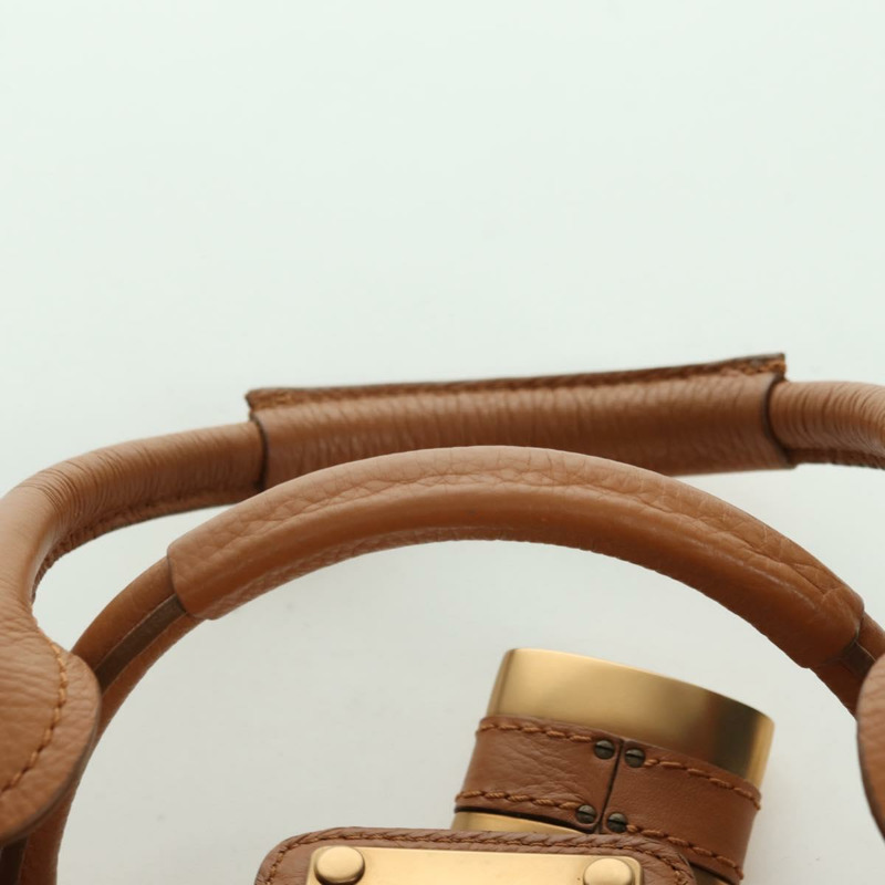 【日本直送】Chloe Paddington 手提包,棕色、金色、銀色皮革,正品 am11221SAM-13