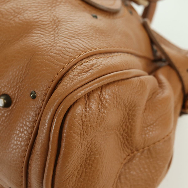 【日本直送】Chloe Paddington 手提包,棕色、金色、銀色皮革,正品 am11221SAM-14