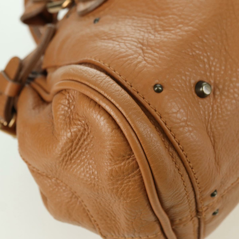 【日本直送】Chloe Paddington 手提包,棕色、金色、銀色皮革,正品 am11221SAM-15