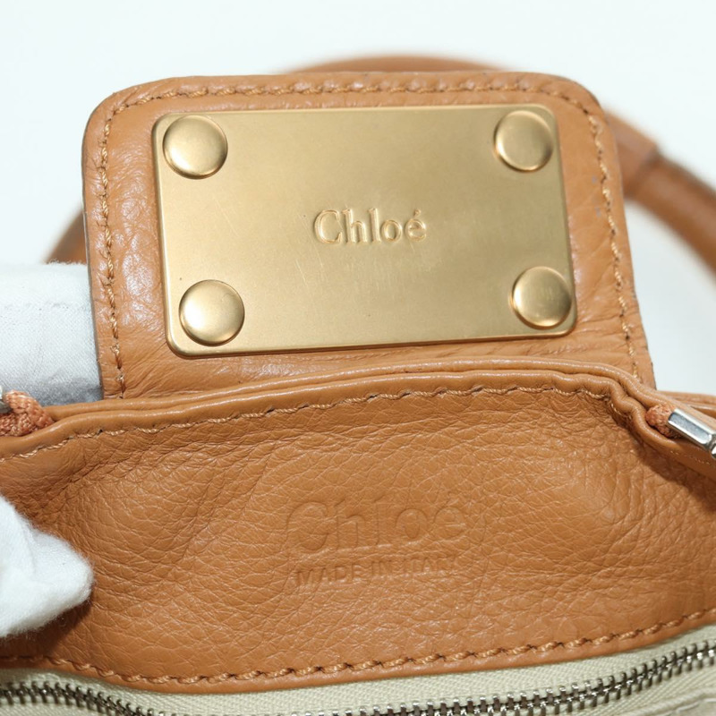 【日本直送】Chloe Paddington 手提包,棕色、金色、銀色皮革,正品 am11221SAM-19
