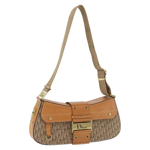 Christian Dior Trotter帆布街頭時尚包 米色金色 正品 yk20206SAV