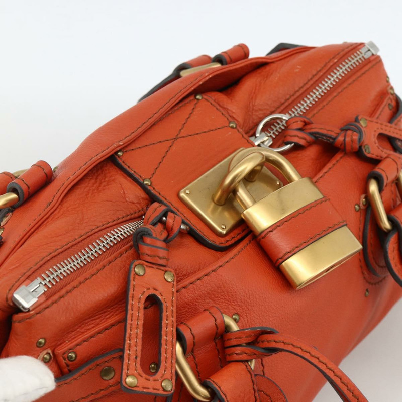 【日本直送】Chloe Paddington 手提包，橘色、金色、銀色，正品 YKZ1580SAM-5