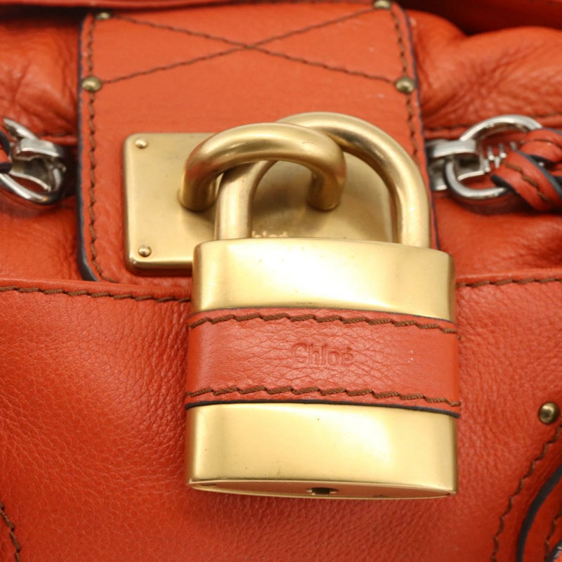 【日本直送】Chloe Paddington 手提包，橘色、金色、銀色，正品 YKZ1580SAM-16