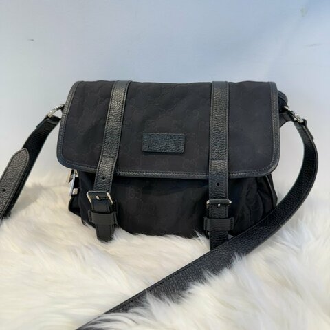 GUCCI 尼龍拼接學院包