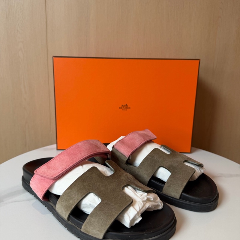 Hermes愛馬仕 拼色麂皮二舅鞋-0