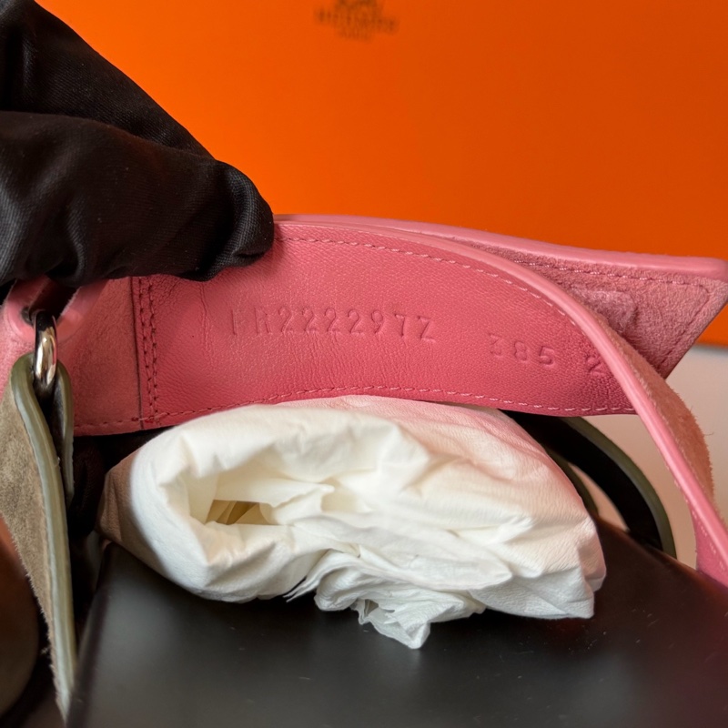 Hermes愛馬仕 拼色麂皮二舅鞋-4