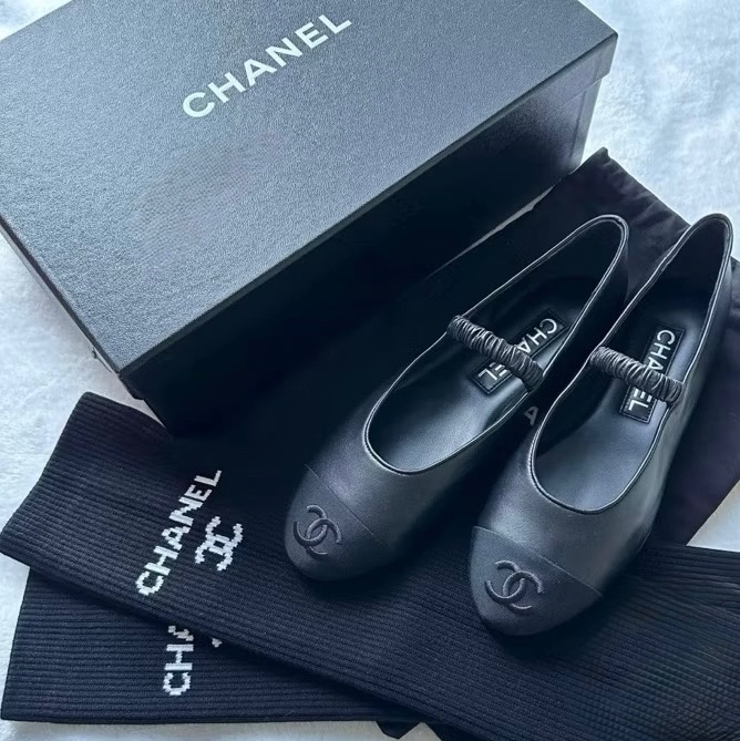 全新Chanel 瑪莉珍鞋 37.5號 復興sogo購證-4