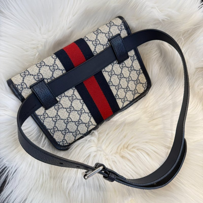 GUCCI Ophidia 經典織帶花紋翻蓋腰包-1