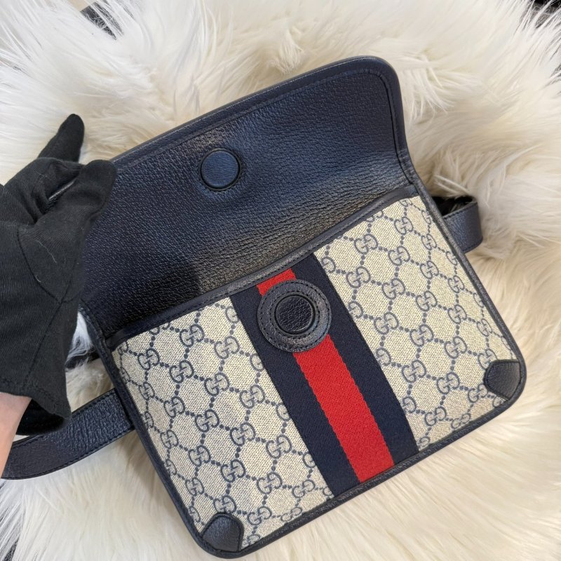 GUCCI Ophidia 經典織帶花紋翻蓋腰包-2