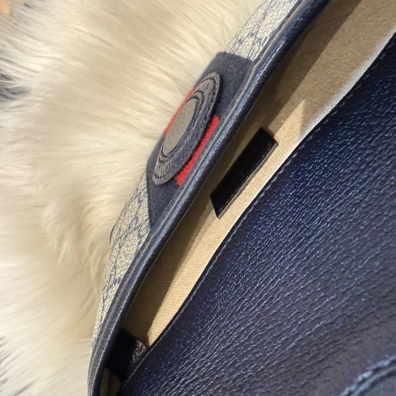 GUCCI Ophidia 經典織帶花紋翻蓋腰包-5