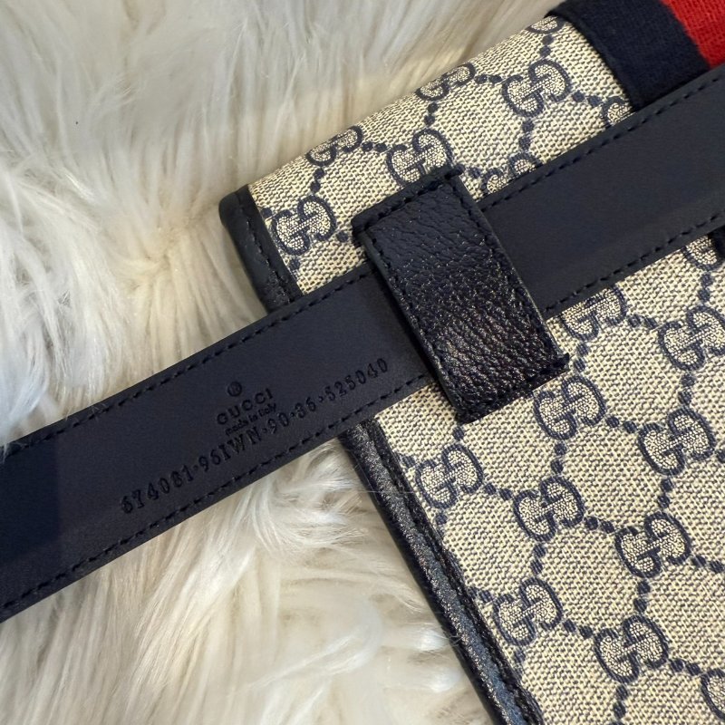 GUCCI Ophidia 經典織帶花紋翻蓋腰包-6