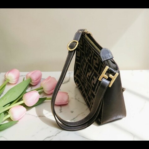 FENDI 經典優雅肩背包 手提包 有附長背帶 零錢包