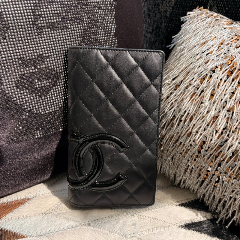 CHANEL 康朋對開長夾 黑色-0