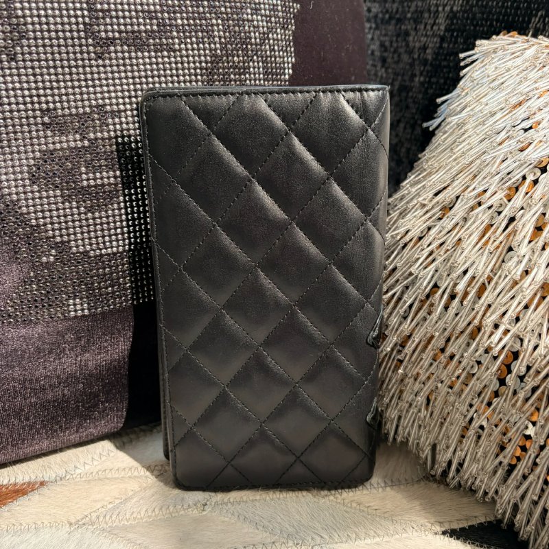 CHANEL 康朋對開長夾 黑色-1