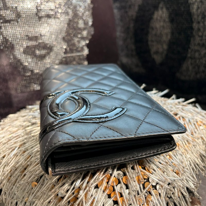 CHANEL 康朋對開長夾 黑色-2