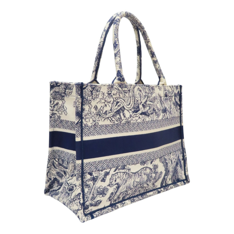 深藍/白色 緹花帆布 Book Tote M 托特包 手提包【Dior 迪奧】 M1296ZTDT-1