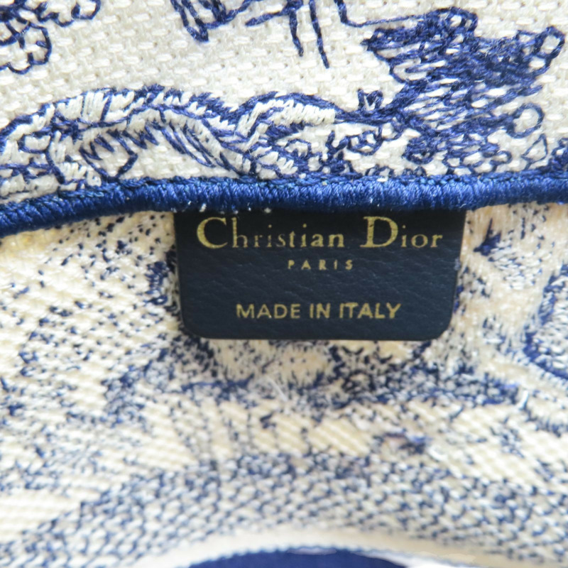 深藍/白色 緹花帆布 Book Tote M 托特包 手提包【Dior 迪奧】 M1296ZTDT-4