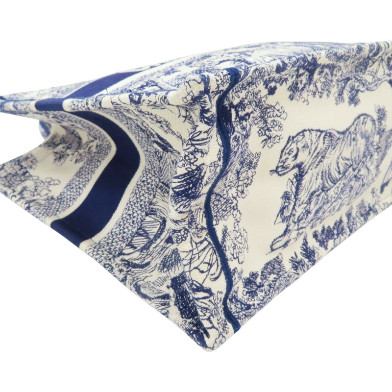 深藍/白色 緹花帆布 Book Tote M 托特包 手提包【Dior 迪奧】 M1296ZTDT-7