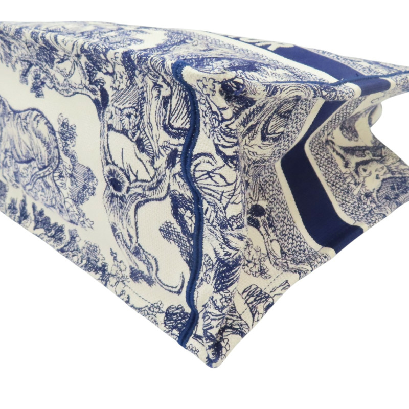 深藍/白色 緹花帆布 Book Tote M 托特包 手提包【Dior 迪奧】 M1296ZTDT-8