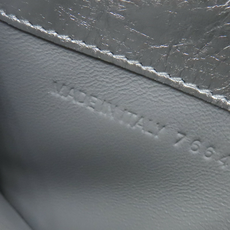 銀色 牛皮 Crush 卡片零錢包【BALENCIAGA 巴黎世家】 766465-7