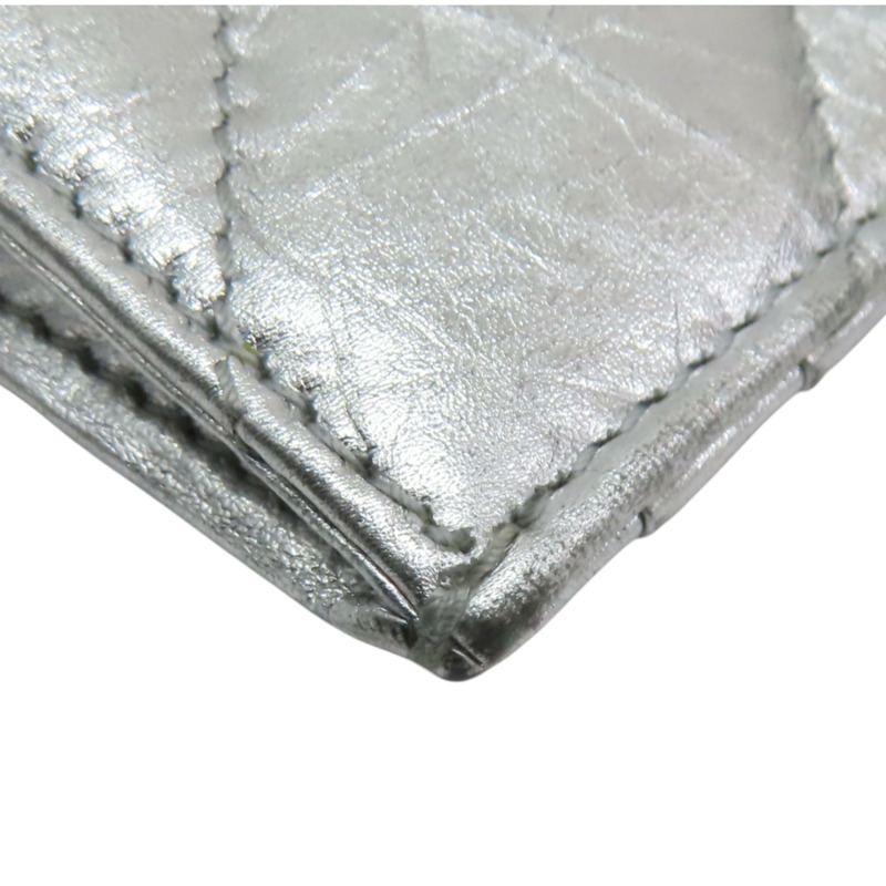 銀色 牛皮 Crush 卡片零錢包【BALENCIAGA 巴黎世家】 766465-11