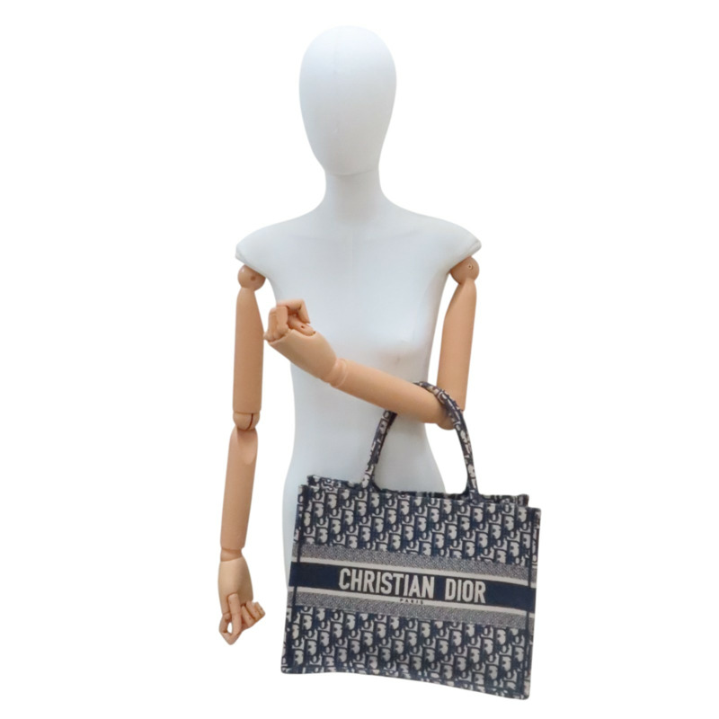 藍色 Oblique 緹花帆布 Book Tote 中型 托特包 手提包【Dior 迪奧】 M1296ZRIW_M828-6