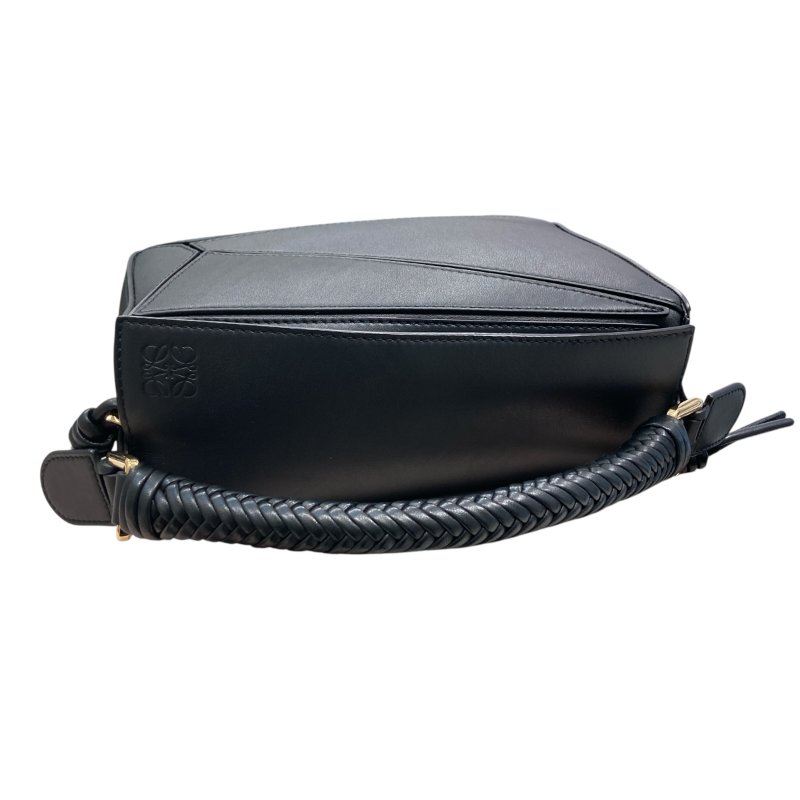 LOEWE 羅威 PUZZLE BAG SMALL 經典拼圖手提側背包小號 牛皮 黑色 金釦-6