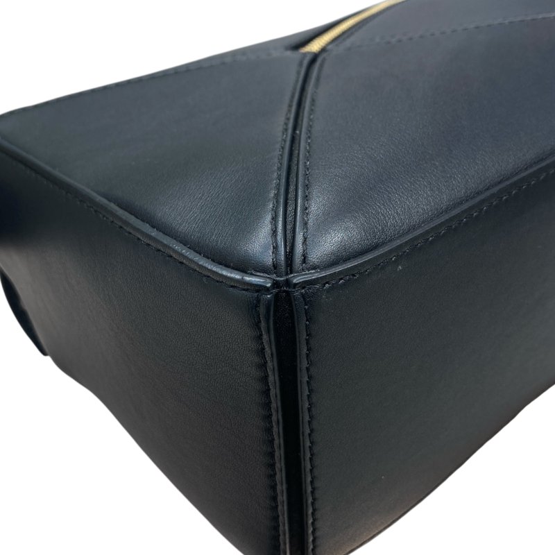 LOEWE 羅威 PUZZLE BAG SMALL 經典拼圖手提側背包小號 牛皮 黑色 金釦-9