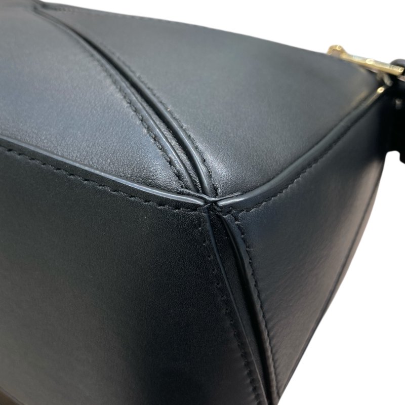 LOEWE 羅威 PUZZLE BAG SMALL 經典拼圖手提側背包小號 牛皮 黑色 金釦-10
