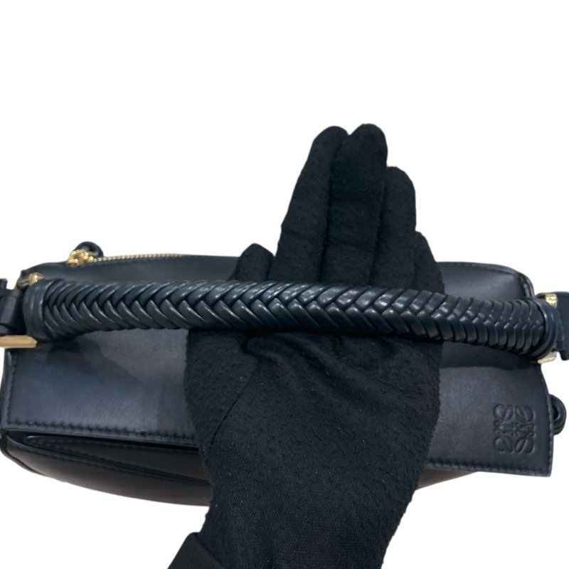 LOEWE 羅威 PUZZLE BAG SMALL 經典拼圖手提側背包小號 牛皮 黑色 金釦-12