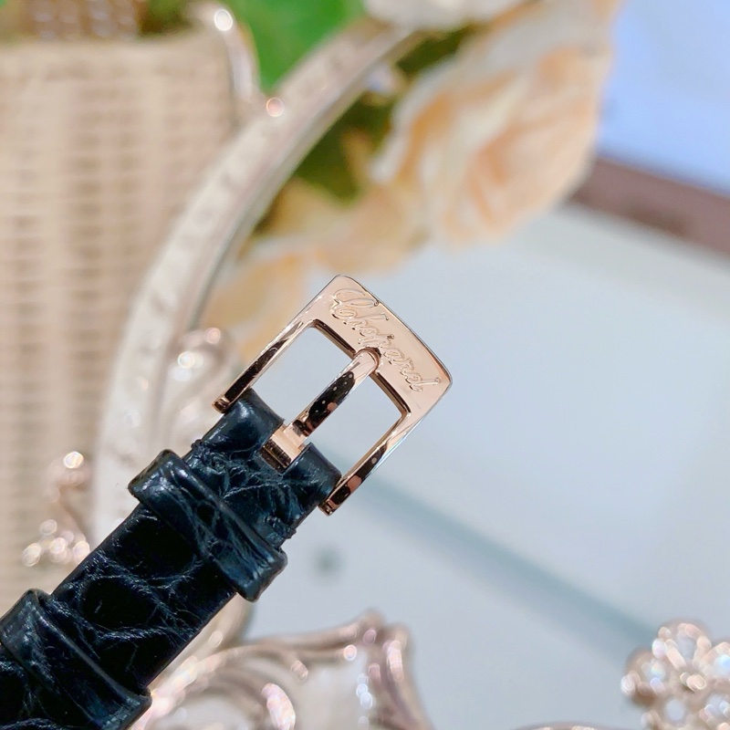 蕭邦快樂鑽石203957玫瑰金鑽石貝母盤石英女表-4