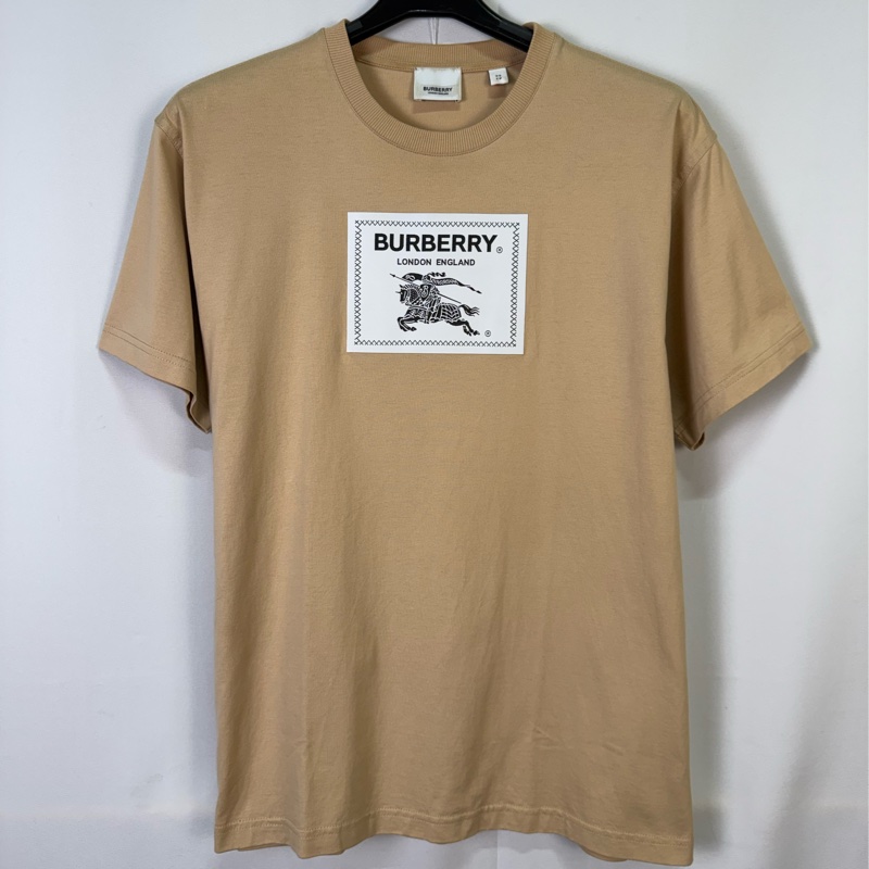 莉亞精品♡ Burberry 戰馬白標短袖 土黃XS 二手-0