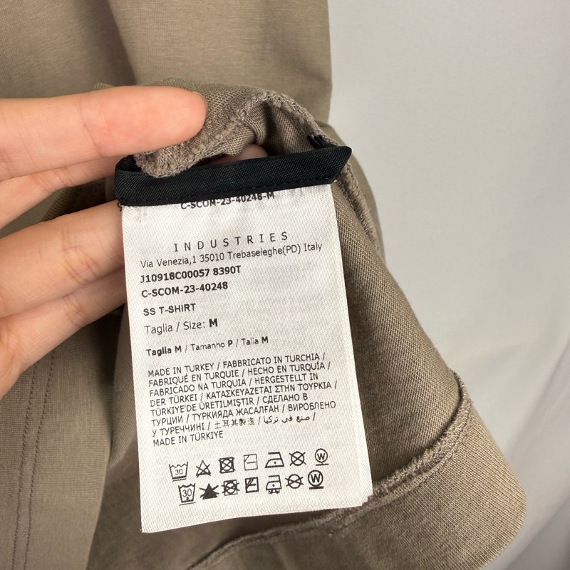 莉亞精品♡ Moncler 貼標短袖卡其m 二手-4