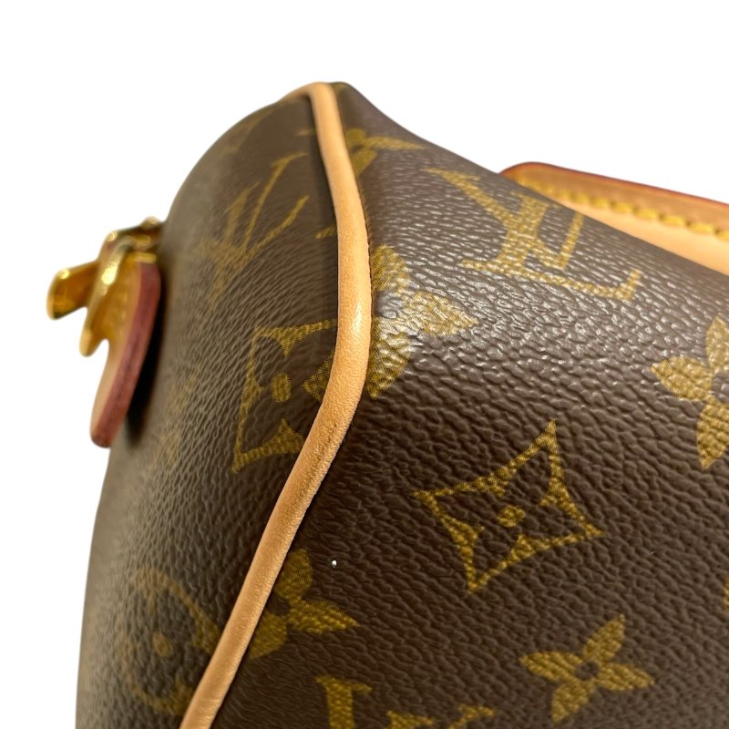 LOUIS VUITTON 路易威登 M46234 SPEEDY BANDOULIERE 20 迷你波士頓包 PVC帆布 老花 棕色×奶茶色 金釦-5