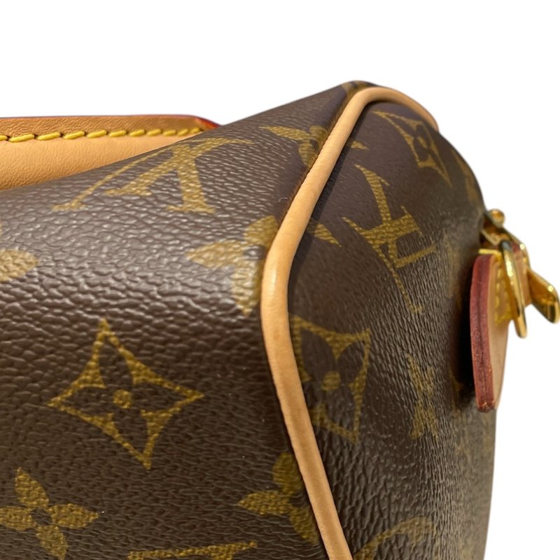 LOUIS VUITTON 路易威登 M46234 SPEEDY BANDOULIERE 20 迷你波士頓包 PVC帆布 老花 棕色×奶茶色 金釦-6