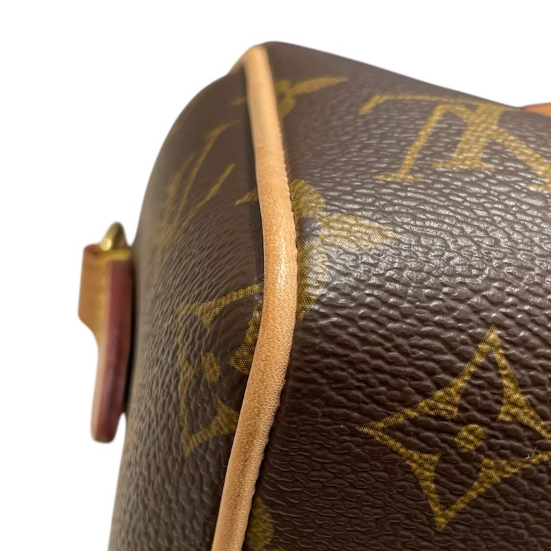 LOUIS VUITTON 路易威登 M46234 SPEEDY BANDOULIERE 20 迷你波士頓包 PVC帆布 老花 棕色×奶茶色 金釦-7