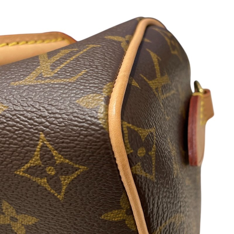 LOUIS VUITTON 路易威登 M46234 SPEEDY BANDOULIERE 20 迷你波士頓包 PVC帆布 老花 棕色×奶茶色 金釦-8