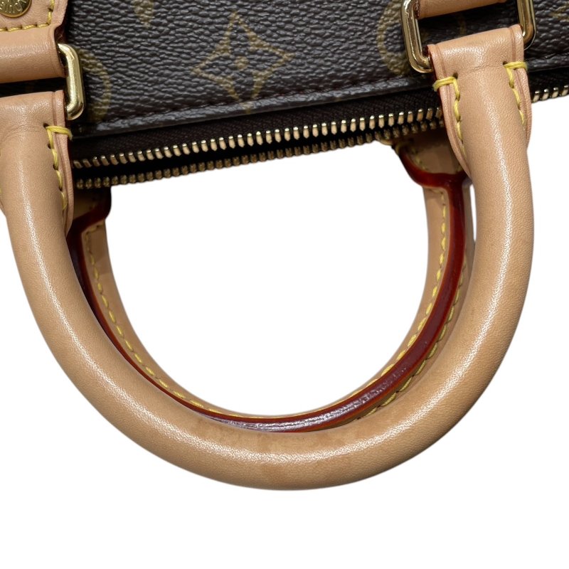 LOUIS VUITTON 路易威登 M46234 SPEEDY BANDOULIERE 20 迷你波士頓包 PVC帆布 老花 棕色×奶茶色 金釦-11