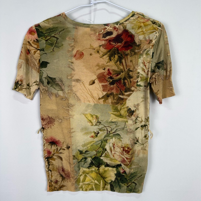 莉亞精品♡ Dior 滿版花立體葉片短袖38 二手-1