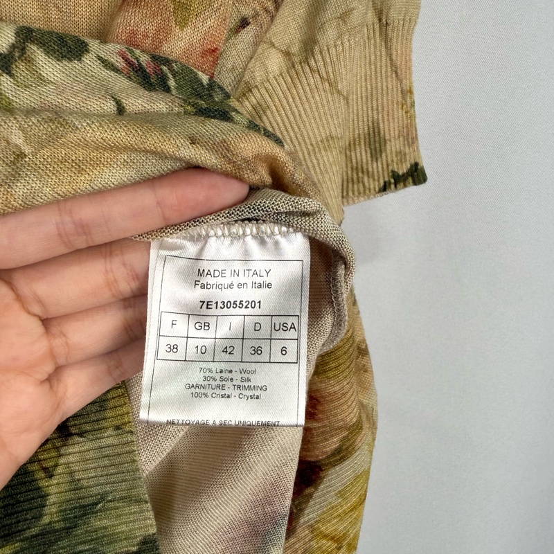 莉亞精品♡ Dior 滿版花立體葉片短袖38 二手-5