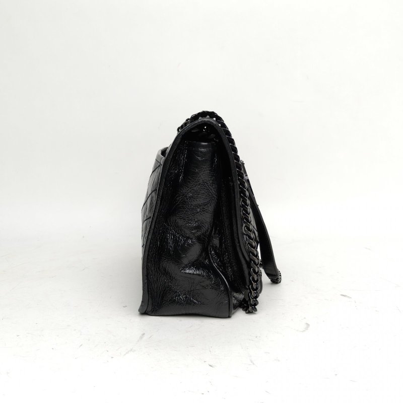 SAINT LAURENT Niki中號28黑色牛皮黑扣肩背包-3