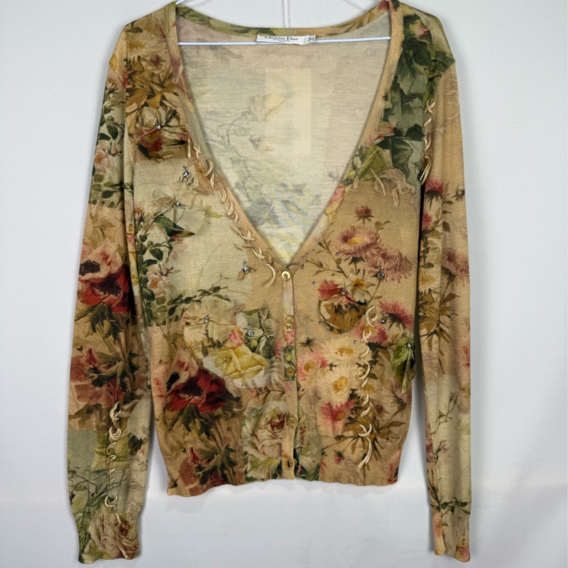 莉亞精品♡ Dior滿版花立體外套38 二手-0