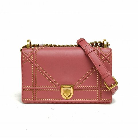 DIOR Diorama盾牌包小號胭脂紅牛皮金扣2019肩背包