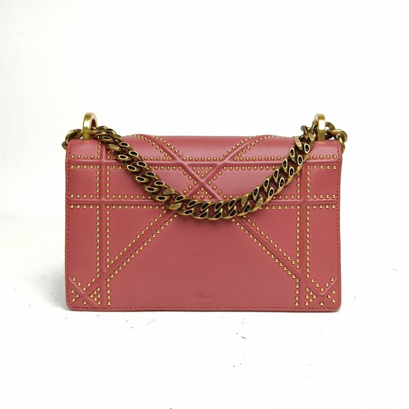 DIOR Diorama盾牌包小號胭脂紅牛皮金扣2019肩背包-2