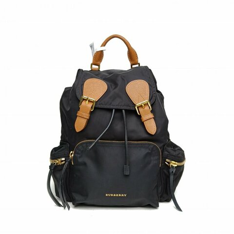 Burberry TheRucksack軍旅雙肩包中號黑色尼龍肩背包