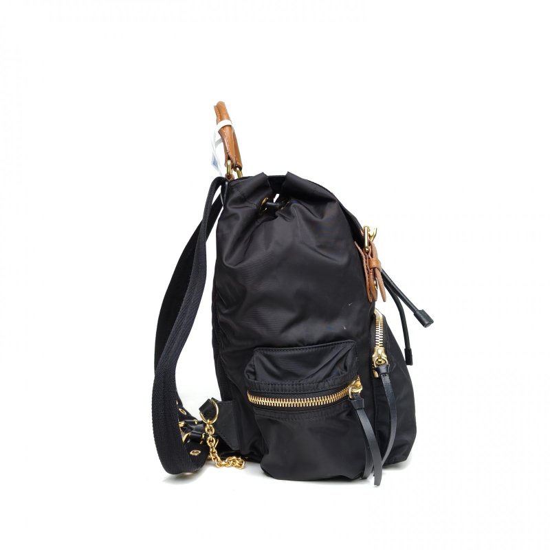 Burberry TheRucksack軍旅雙肩包中號黑色尼龍肩背包-3